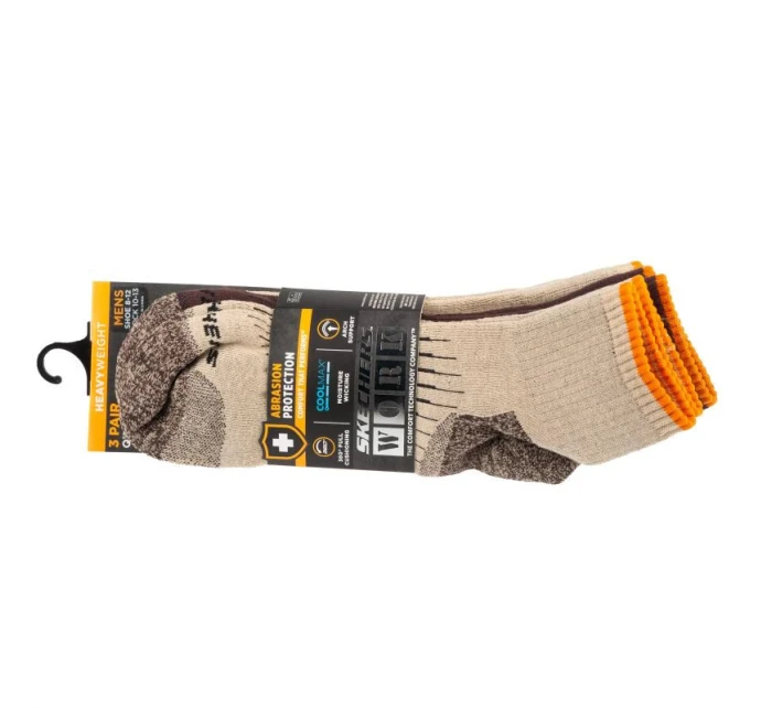 3ks Pánské pracovní ponožky model 21387770 Beige 4146 - Skechers