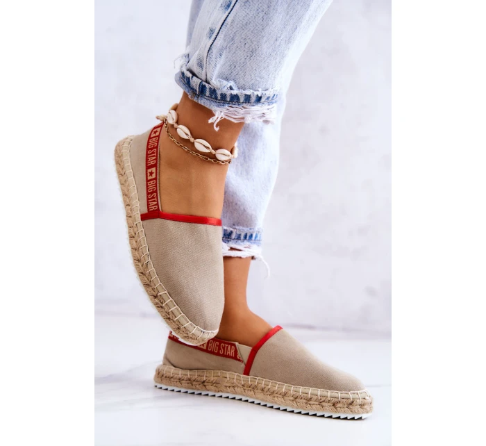 Materiałowe Espadryle Wsuwane Big Star JJ274879 Beżowe