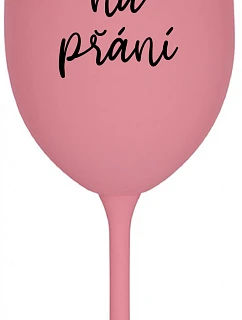 TEXT na želanie - ružový pohár na víno 350 ml