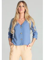 Dámská halenka M699 modrá - Figl Dámská halenka M699 modrá - Figl