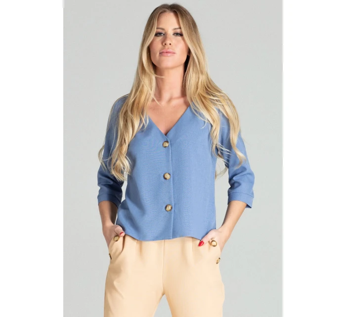 Dámská halenka M699 modrá - Figl Dámská halenka M699 modrá - Figl