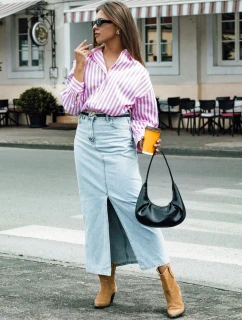 Modrá džínsová sukňa VIRTON FashionStreet CY0463