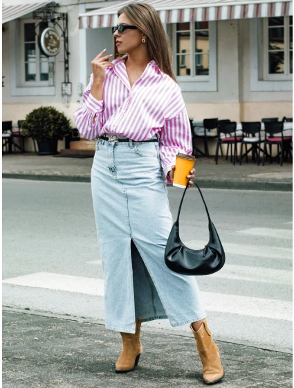 Modrá džínsová sukňa VIRTON FashionStreet CY0463