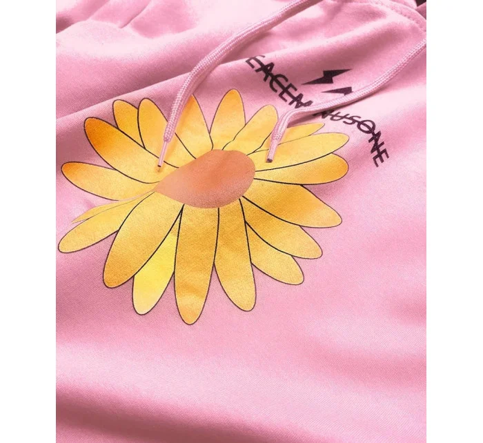 Dámská tepláková mikina ve špinavě růžové barvě se model 16150034 - Ambitionfly