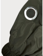 Dlhá voľná bunda v khaki farbe s kapucňou (TR982)