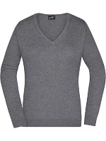 JN Dámský svetr s výstřihem do V 02.0 grey heather model 22487848 - Daiber