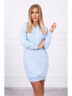 Šaty s kapucí v modré barvě Šaty s kapucí v modré barvě