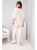 Dámska maslová viskózna mikina a široké nohavice svetlo fialová