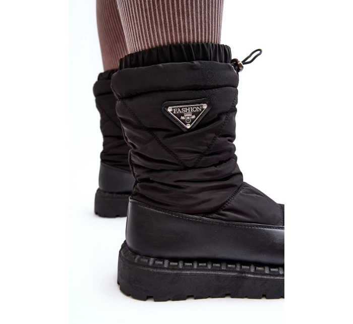 Śniegowce Damskie Na Grubej Podeszwie Czarne Lureta Śniegowce Damskie Na Grubej Podeszwie Czarne Lureta