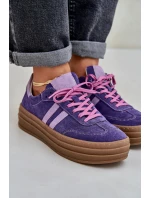 Zazoo N1068S4 Damskie Zamszowe Sneakersy Na Platformie Ciemnofioletowe