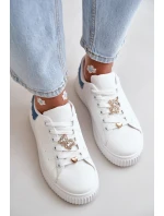 Nízke tenisky z ekokože s odznakmi bielej a modrej farby Cillione Nízke tenisky z ekokože s odznakmi bielej a modrej farby Cillione