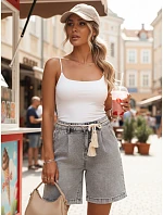 Dámske šedé džínsové šortky FashionStreet SY0510