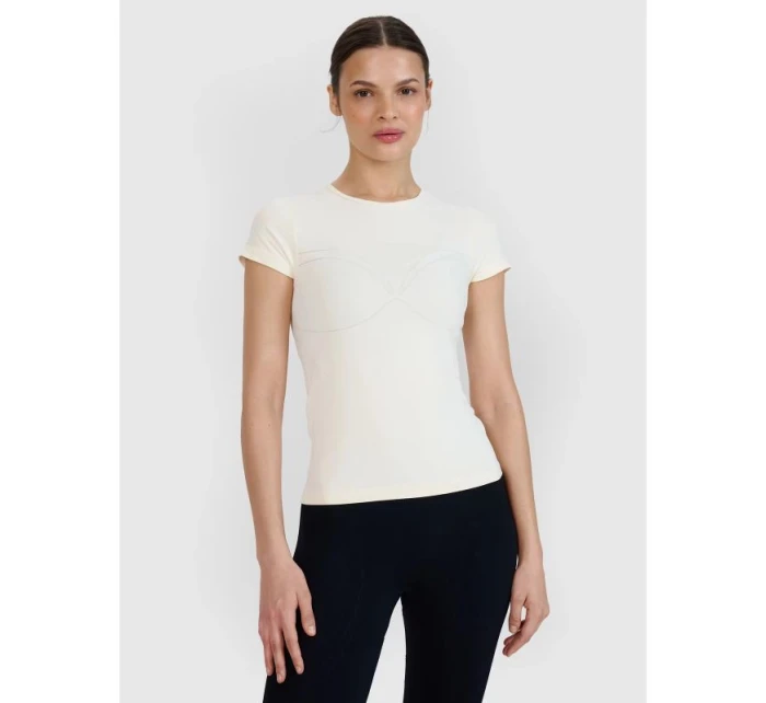 Dámske rýchloschnúce tričko na jogu a pilates 4F 4FWSS25TFTSF1270-11S Dámske rýchloschnúce tričko na jogu a pilates 4F 4FWSS25TFTSF1270-11S