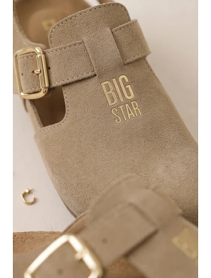 Dámské sandály z přírodního semiše Big Star model 22178973 béžové - Big Star Shoes Dámské sandály z přírodního semiše Big Star model 22178973 béžové - Big Star Shoes