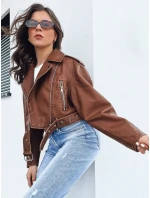 Dámská kožená bunda camel Dstreet model 21976908 - FashionStreet Dámská kožená bunda camel Dstreet model 21976908 - FashionStreet