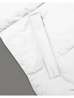 Bielo-čierna krátka dámska vesta J.STYLE s kapucňou (16M9112-281)