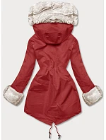 Parka s kožušinovou podšívkou tmavočervená (5M763-6) Parka s kožušinovou podšívkou tmavočervená (5M763-6)