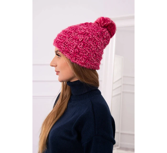 Fleecová čepice Fiona model 18751239 fuchsiová + světle pudrově růžová - K-Fashion