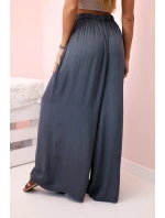 Dámske široké viskózové nohavice s elastickým pásom graphite Dámske široké viskózové nohavice s elastickým pásom graphite