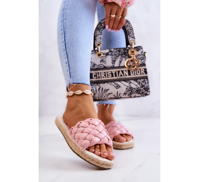 Kožené pletené pantofle Big Star model 21580662 Růžová - Big Star Shoes