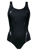 Dámske jednodielne plavky Atlantic sport 34LA2 Čierne so zelenou a sivou - SELF