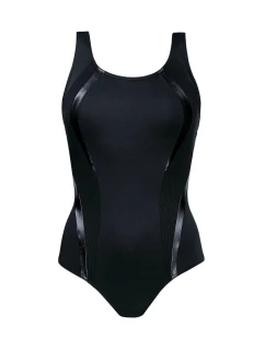 Dámske jednodielne plavky Atlantic sport 34LA2 Čierne so zelenou a sivou - SELF