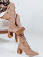 Dámske semišové béžové čižmy FashionStreet ZY1244 Dámske semišové béžové čižmy FashionStreet ZY1244