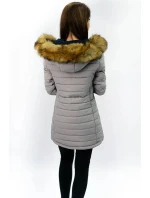 Tmavomodro-šedá obojstranná dámska zimná bunda s kapucňou (w213) Tmavomodro-šedá obojstranná dámska zimná bunda s kapucňou (w213)