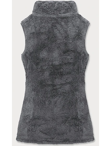 Tmavě šedá dámská plyšová vesta model 17969113 - J.STYLE