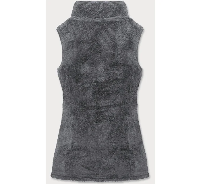 Tmavosivá dámska plyšová vesta (HH005-1)