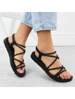 Dámské sandály se zirkony černé model 21905020 - FILIPPO