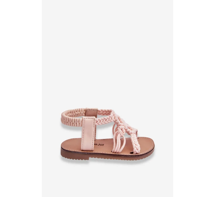 Dziecięce Plecione Wsuwane Sandały Różowe Tracy