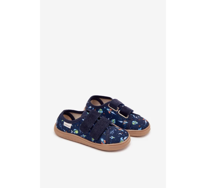 Kapcie Barefoot Chłopięce Kosmos Milami Granatowe Saphira