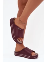 Klapki Damskie Na Platformie Big Star SS274425 Bordowe