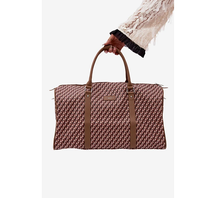 Vzorovaná hnědá cestovní taška Suelle