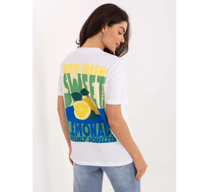 T shirt model 21798130 biało żółty - FPrice T shirt model 21798130 biało żółty - FPrice