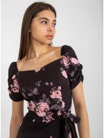 Dámské šaty LK SK model 21893574 Černá s růžovou vzor - FPrice