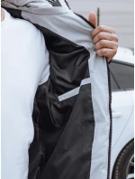 Kurtka męska zimowa pikowana z kapturem szara FashionStreet TX4830 Kurtka męska zimowa pikowana z kapturem szara FashionStreet TX4830