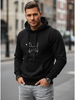 Pánska mikina s potlačou jazvečíka čierna FashionStreet NX0221B