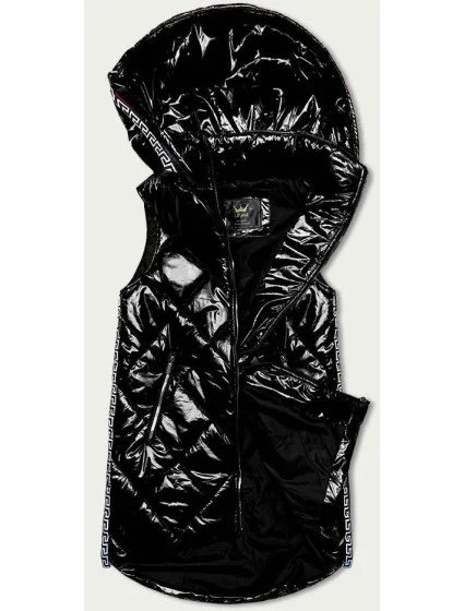 Čierna lesklá vesta s lemovaním (7004BIG) Čierna lesklá vesta s lemovaním (7004BIG)