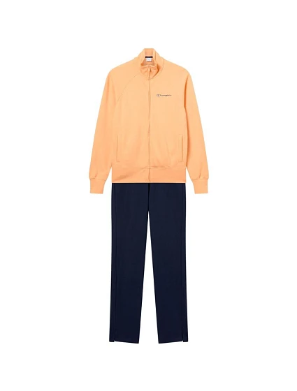 Dámská tepláková souprava na zip oranžová a tmavě modrá model 22119556 - CHAMPION Dámská tepláková souprava na zip oranžová a tmavě modrá model 22119556 - CHAMPION