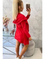 Volná bunda s kapucí v červené barvě Volná bunda s kapucí v červené barvě