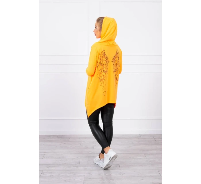 Mikina s potlačou krídiel oranžová neónová