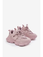 Sneakersy Dziecięce Na Platformie Różowe Hanomess