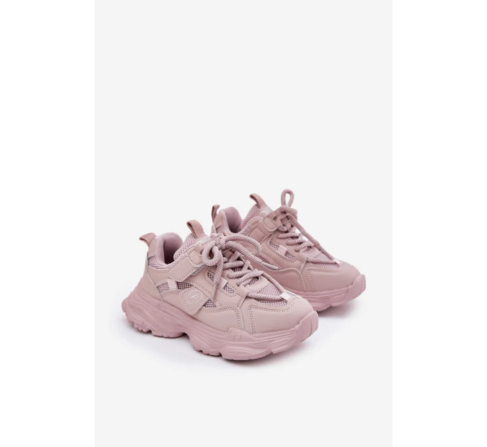 Sneakersy Dziecięce Na Platformie Różowe Hanomess
