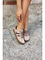 Dámske kožené semišové tenisky Zazoo N1176S2 Dark Beige