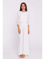 S381 Kombinéza s čipkovanými detailmi - ecru