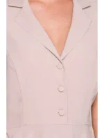 S409 Priliehavé košeľové šaty - béžové