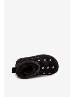 Detské snehové topánky so srdiečkami Gracina - čierne Detské snehové topánky so srdiečkami Gracina - čierne