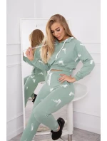 Sada s potlačou pištole tmavo mätová